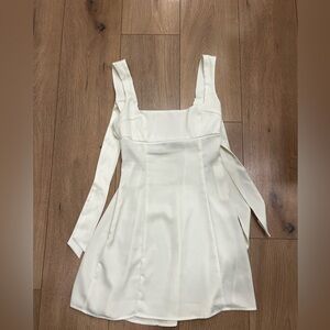 Urban Outfitters Bri Double Bow Satin Mini Dress